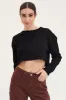 Black Oversized Top Long Sleeve Crew Neck sold by Ally Fashion