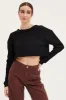 Black Oversized Top Long Sleeve Crew Neck sold by Ally Fashion