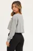 Grey Oversized Top Long Sleeve Crew Neck sold by Ally Fashion