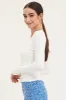 White Top Long Sleeve Round Neck sold by Ally Fashion