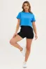 Blue Crop T Shirt Short Sleeve Crew Neck sold by Ally Fashion