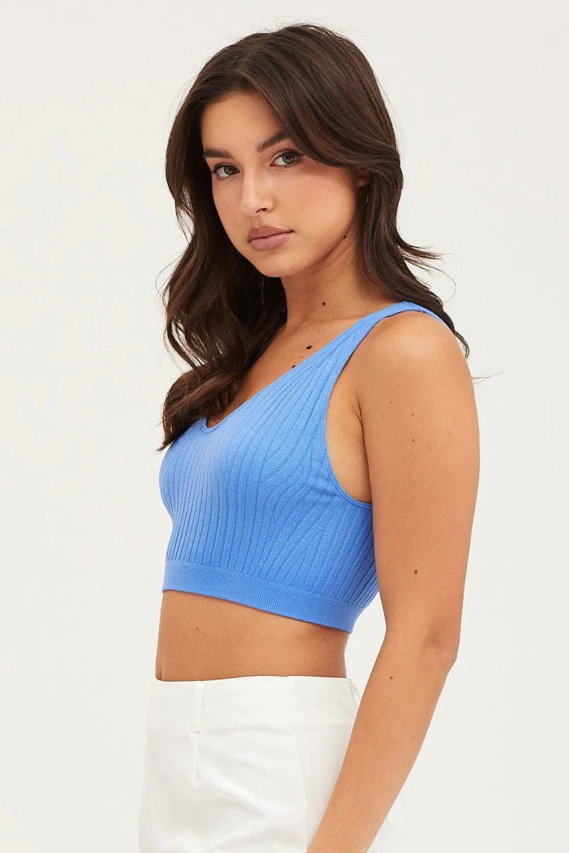 Blue Tank Top Sleeveless Seamless sold by Ally Fashion product image thumbnail 4