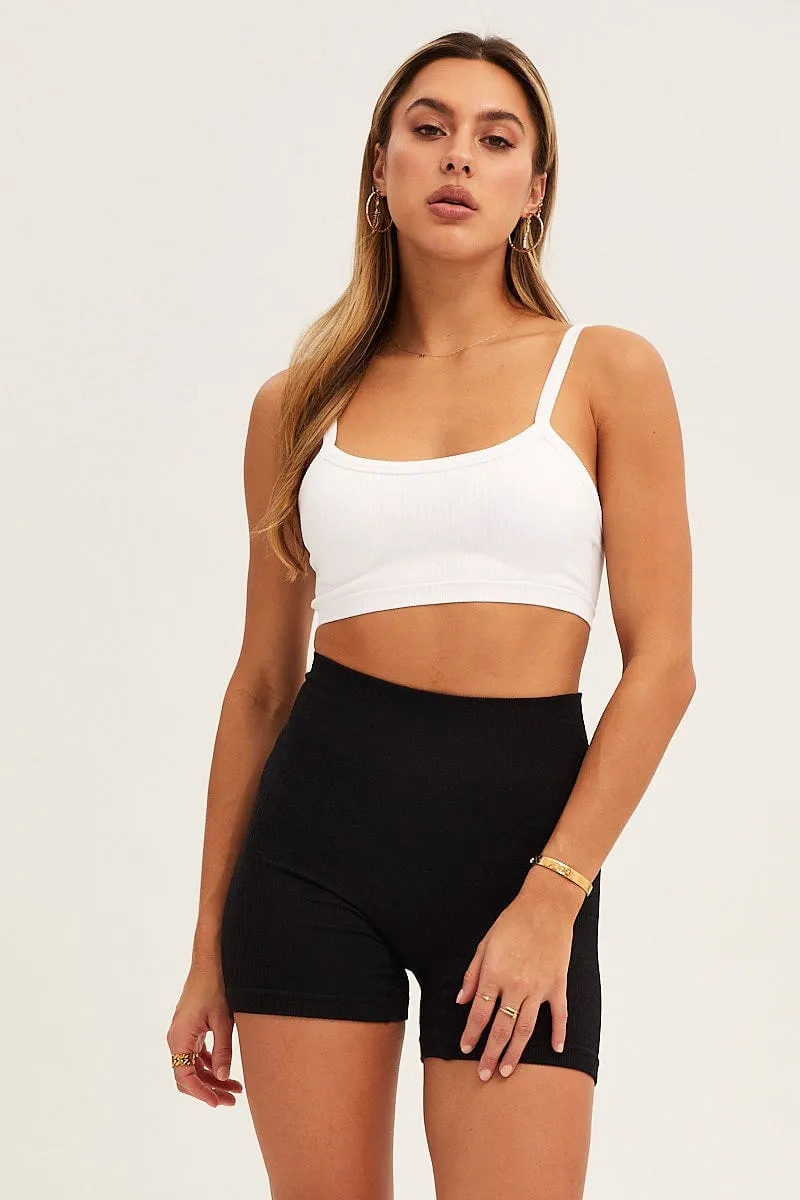 White Bralette Crop Round Neck Seamless sold by Ally Fashion product image thumbnail 3