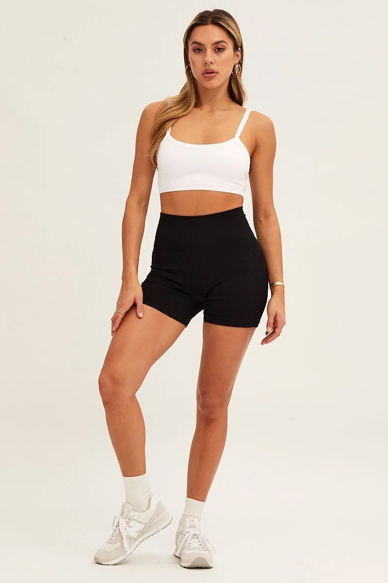 White Bralette Crop Round Neck Seamless sold by Ally Fashion product image thumbnail 2