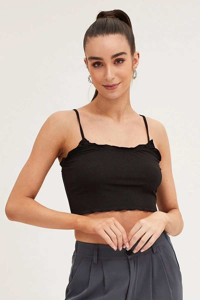 Black Singlet Top Seamless sold by Ally Fashion