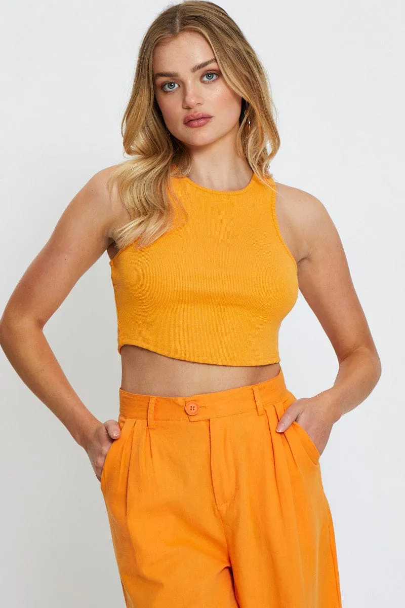 Orange Crop Top sold by Ally Fashion