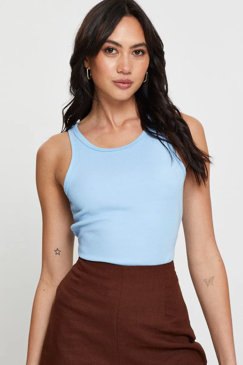 Blue Tank Top sold by Ally Fashion