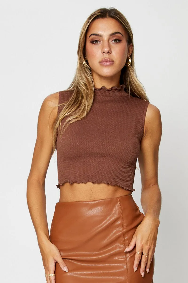Brown Tank Top Seamless sold by Ally Fashion