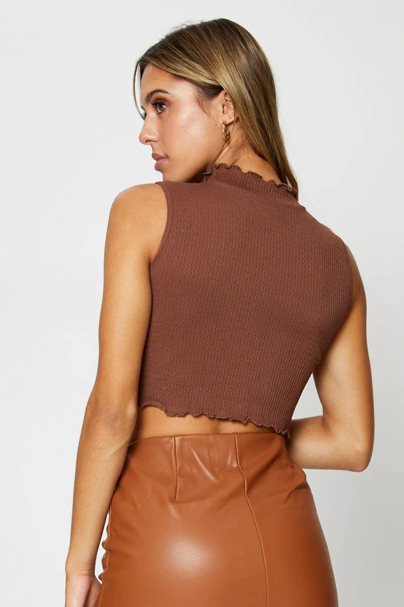 Brown Tank Top Seamless sold by Ally Fashion product image thumbnail 5