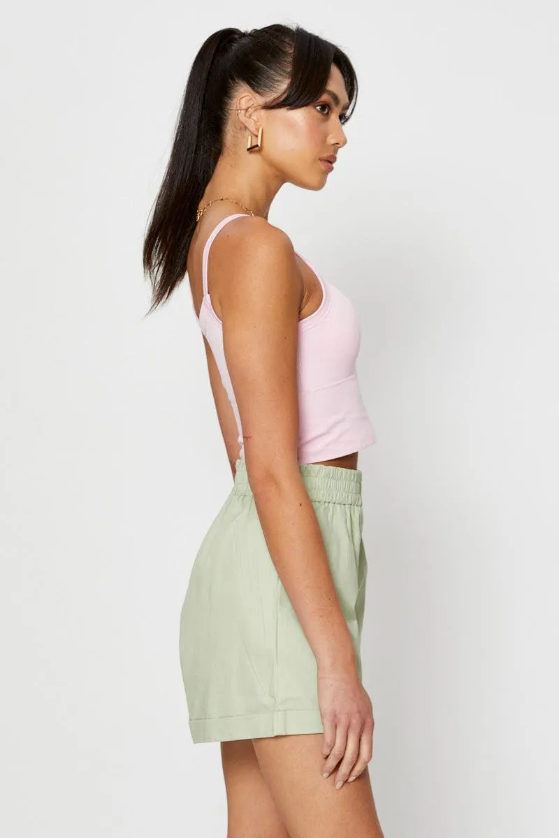 Pink Singlet Top Seamless Crop sold by Ally Fashion product image thumbnail 4