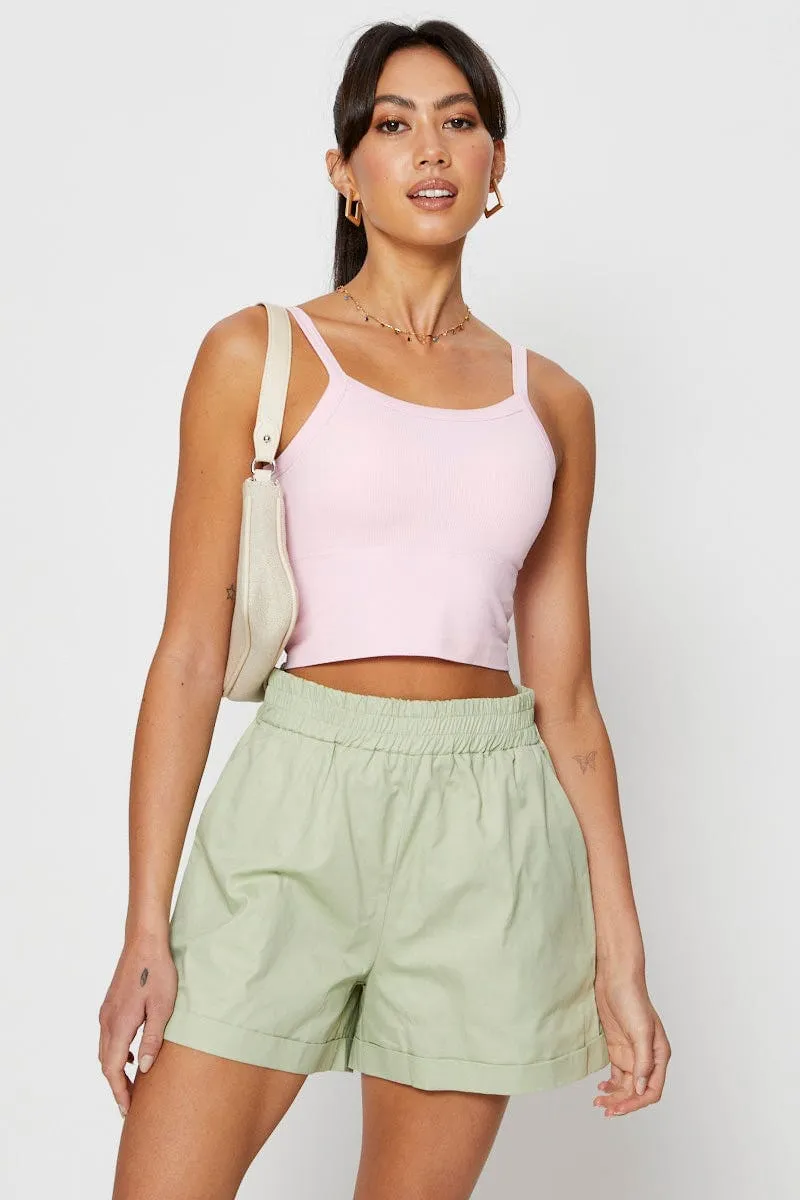 Pink Singlet Top Seamless Crop sold by Ally Fashion product image thumbnail 3