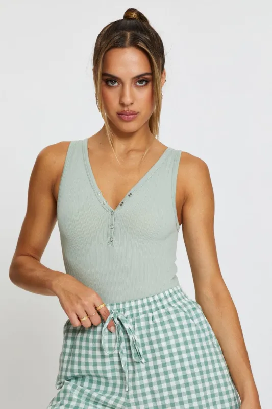 Green Bodysuit Sleeveless Seamless sold by Ally Fashion