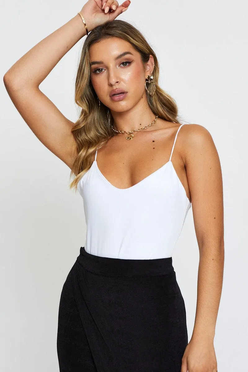 White Bodysuit Top sold by Ally Fashion