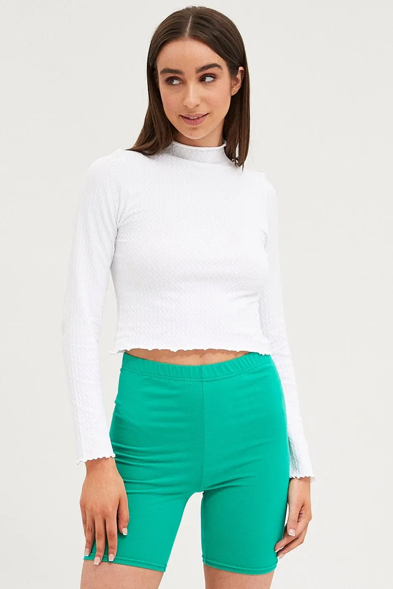 Green Bike Shorts Cotton sold by Ally Fashion