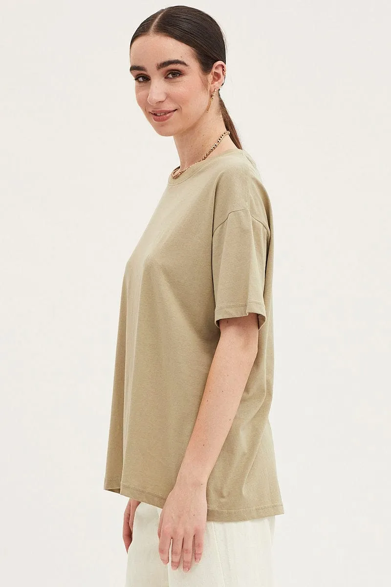 Green Oversized T Shirt Short Sleeve Crew Neck sold by Ally Fashion product image thumbnail 4