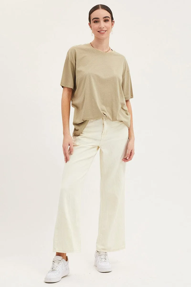 Green Oversized T Shirt Short Sleeve Crew Neck sold by Ally Fashion product image thumbnail 2