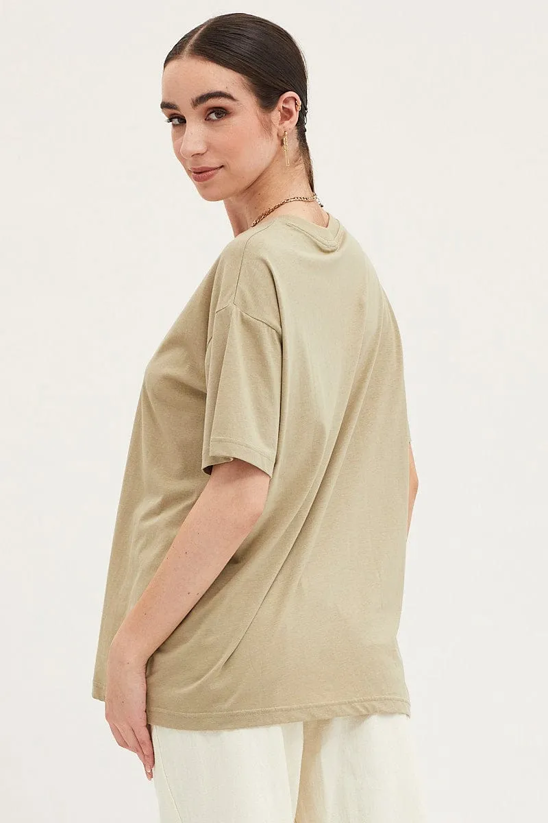 Green Oversized T Shirt Short Sleeve Crew Neck sold by Ally Fashion product image thumbnail 5