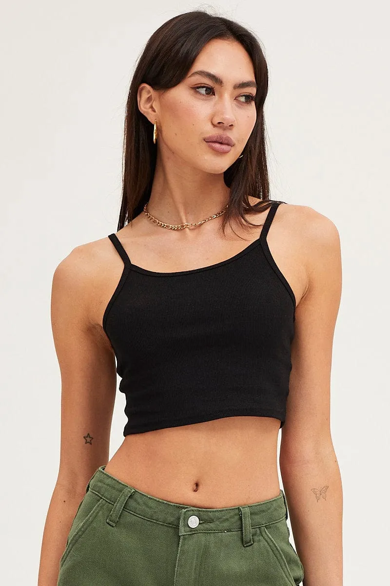 Black Crop Singlet Top sold by Ally Fashion product image thumbnail 3