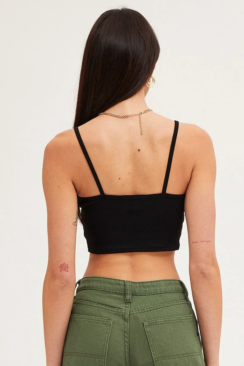 Black Crop Singlet Top sold by Ally Fashion product image thumbnail 4
