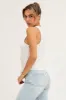 White Rib Knot Front Tank Top sold by Ally Fashion