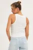 White Rib Knot Front Tank Top sold by Ally Fashion