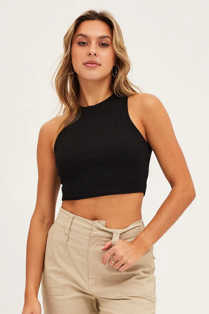 Black Tank Top Rib sold by Ally Fashion product image thumbnail 3