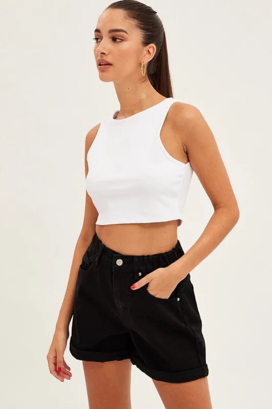 White Crop Tank Top Cotton sold by Ally Fashion