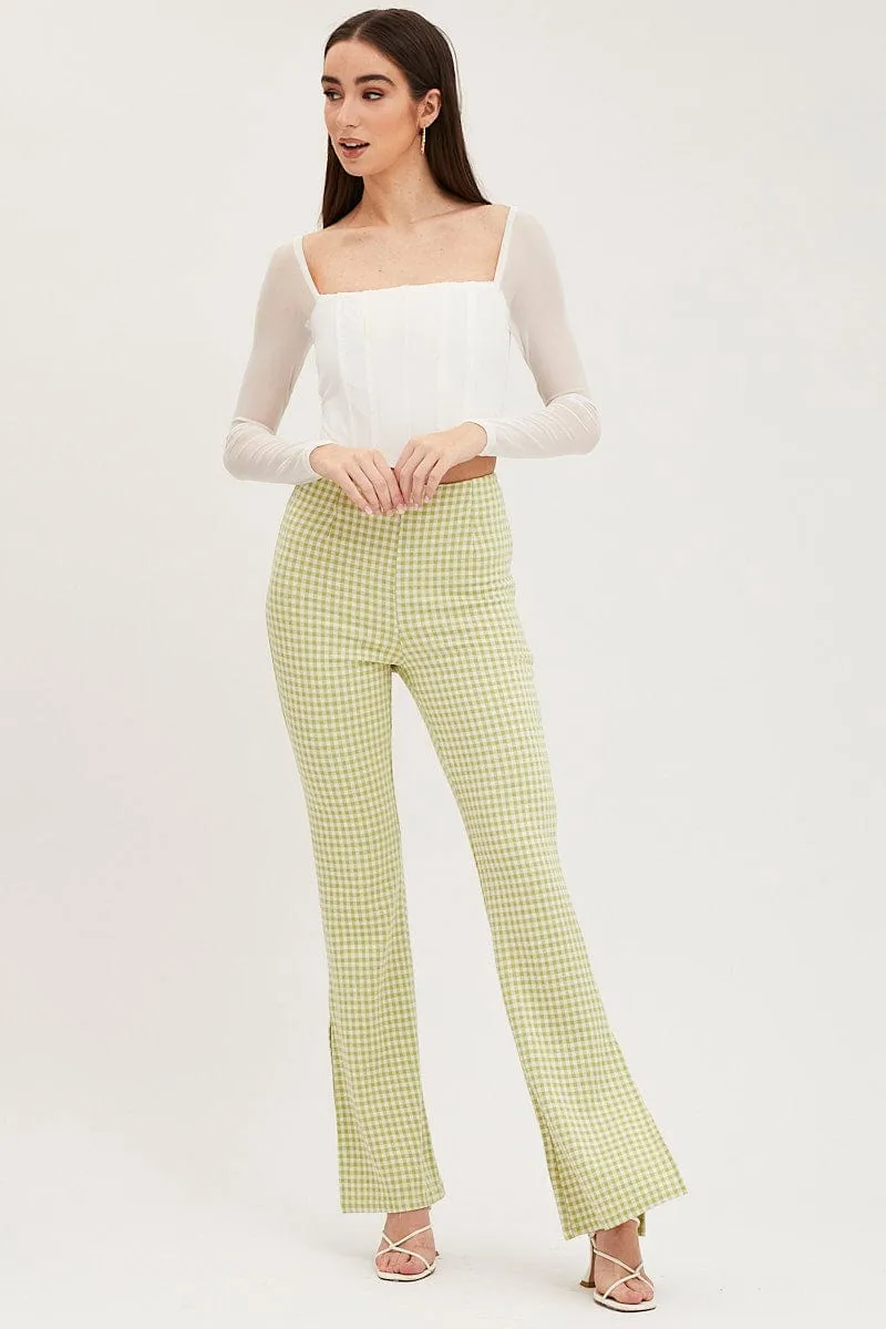 Check Flare Pants High Rise sold by Ally Fashion product image thumbnail 3