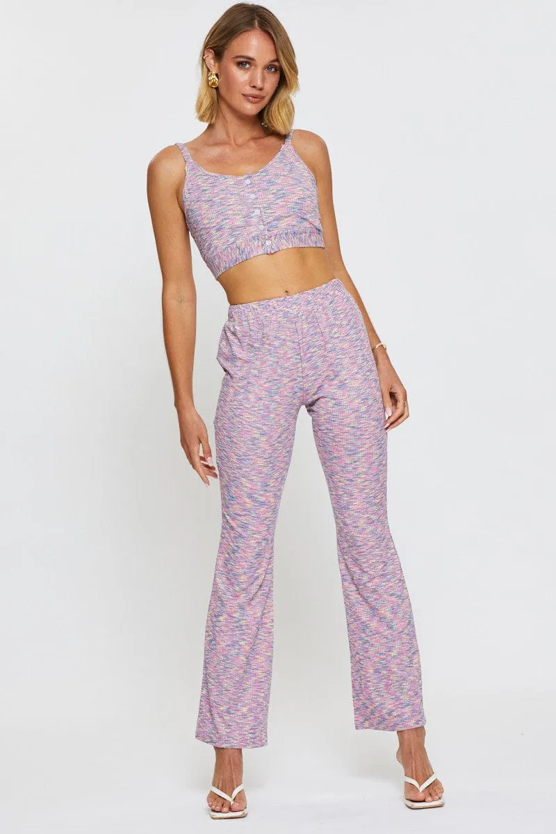 Multi Flare Pants Elastic Waist sold by Ally Fashion