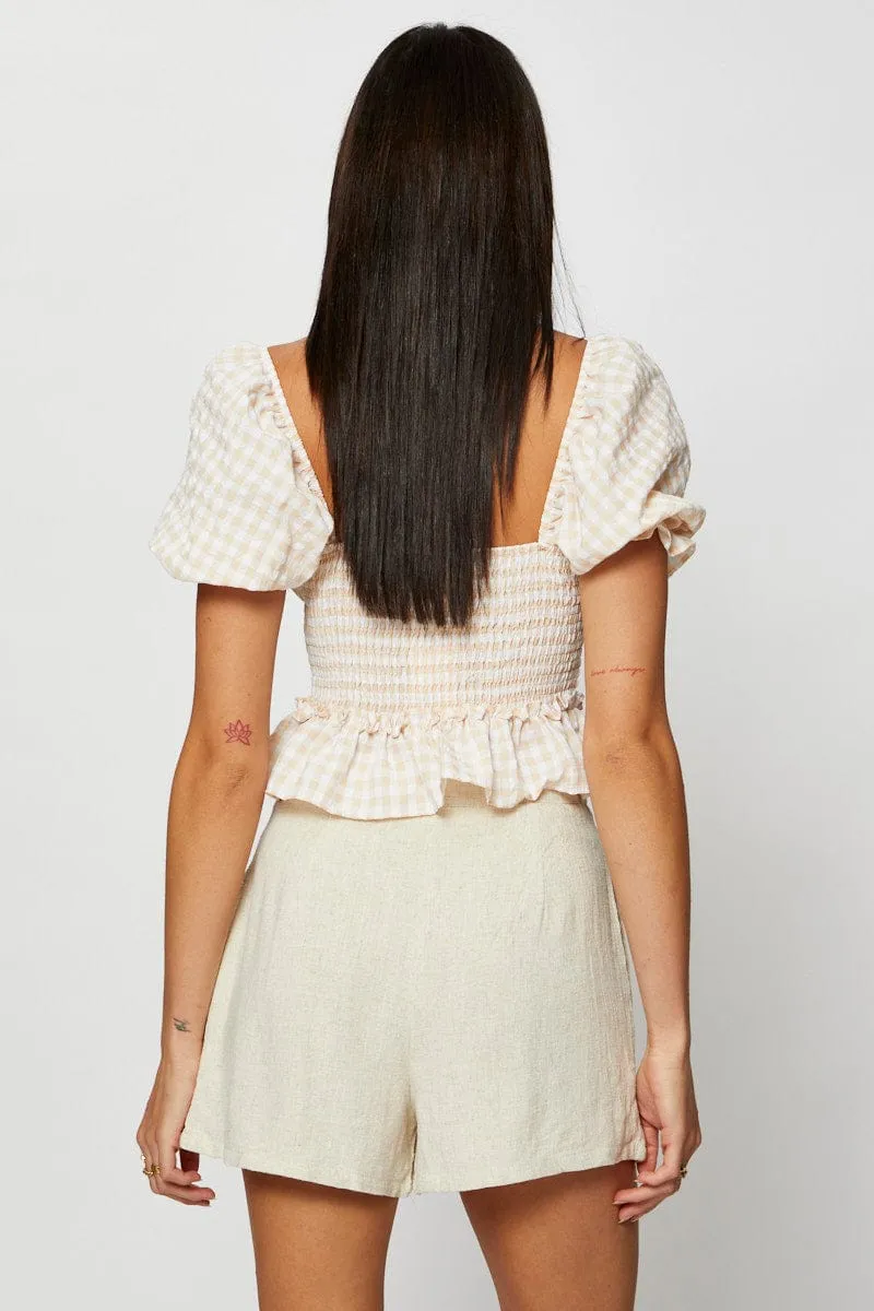 Beige Shorts sold by Ally Fashion product image thumbnail 5