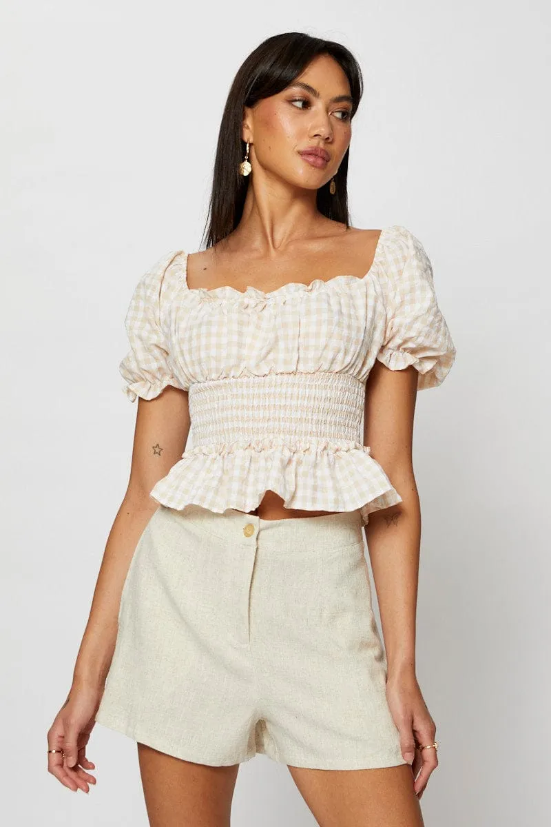 Beige Shorts sold by Ally Fashion