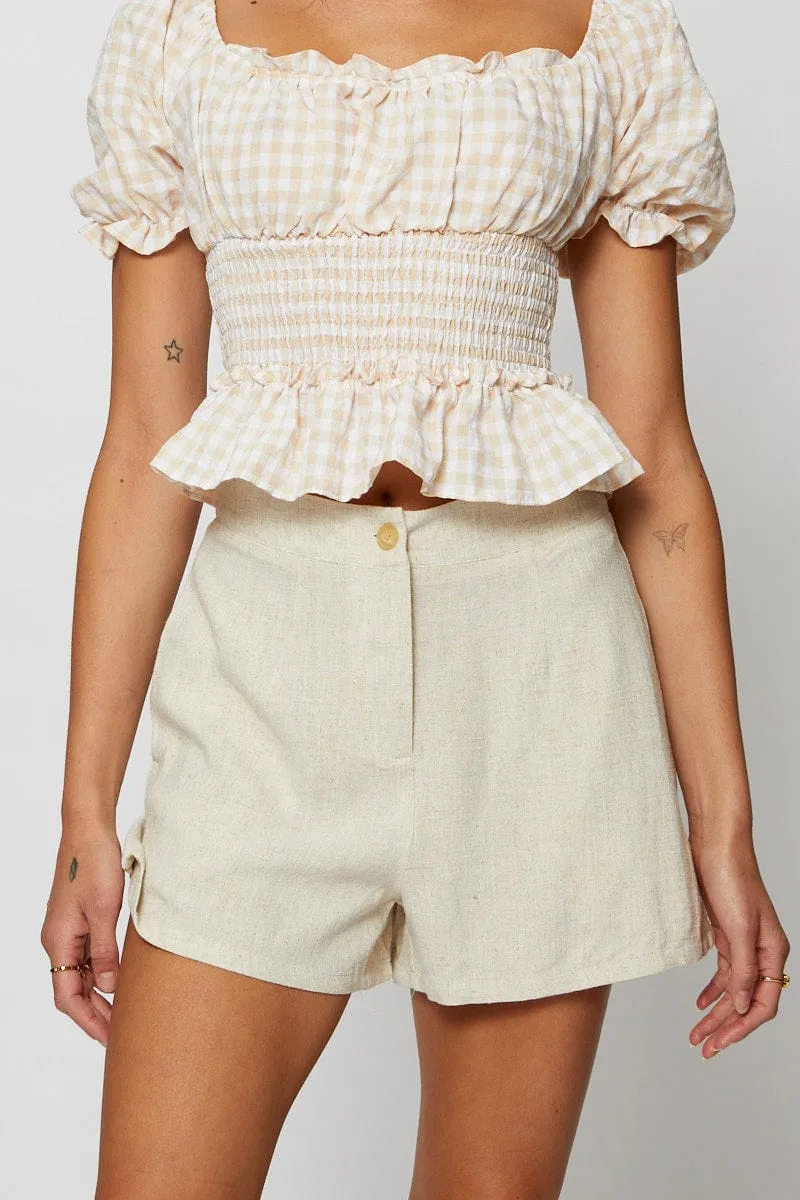 Beige Shorts sold by Ally Fashion product image thumbnail 2