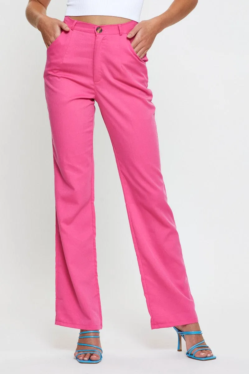 Pink Wide Leg Pant High Rise sold by Ally Fashion product image thumbnail 2