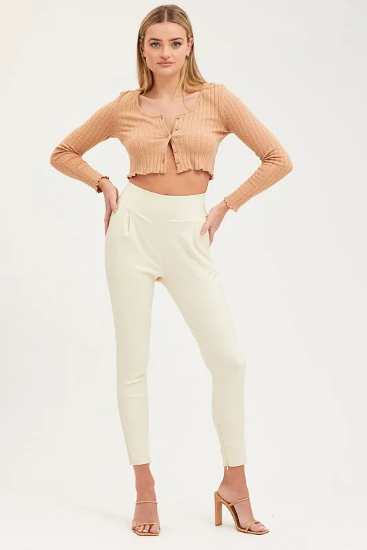 White Slim Pants High Rise sold by Ally Fashion