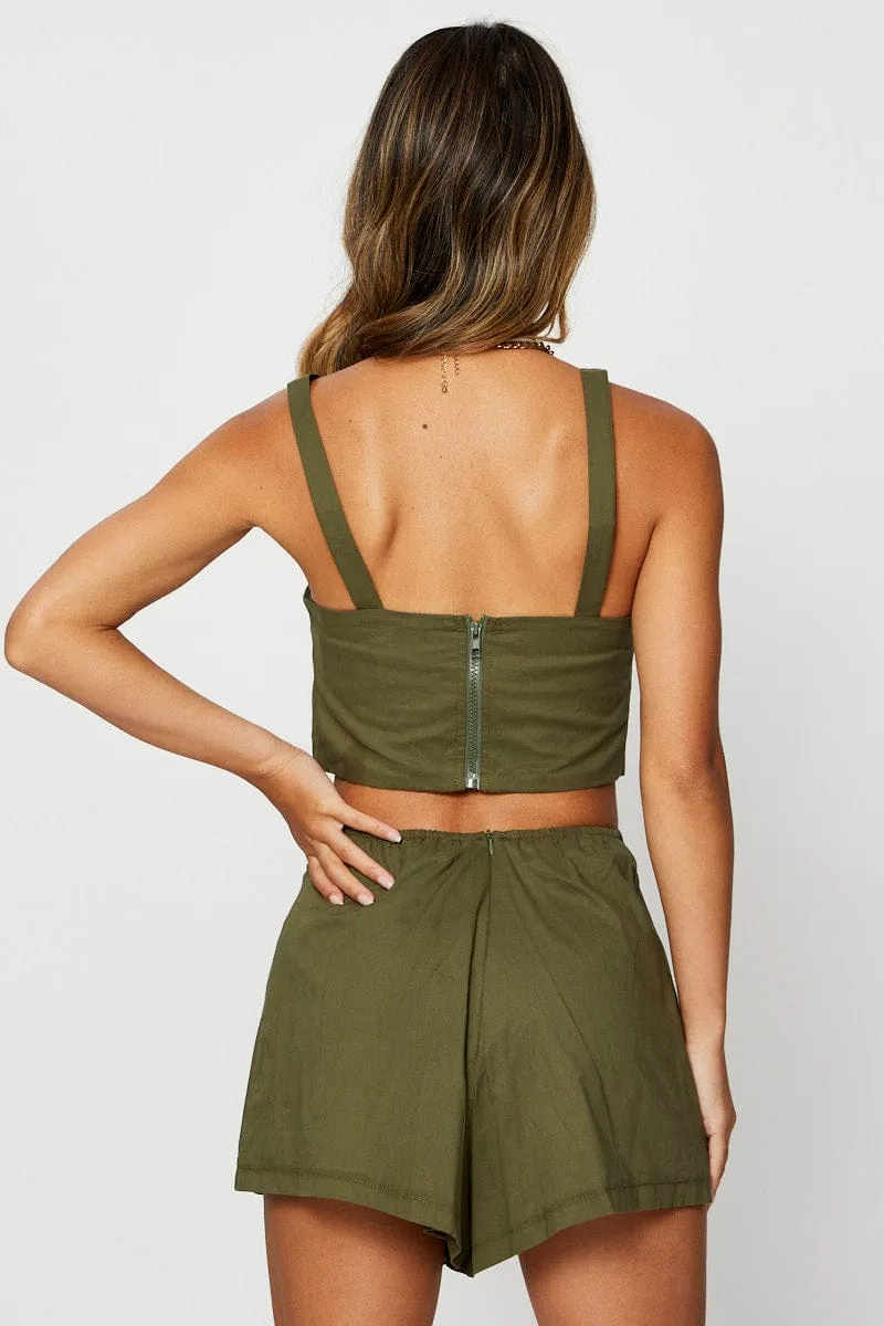 Green Mini Shorts High Rise Skort sold by Ally Fashion product image thumbnail 5