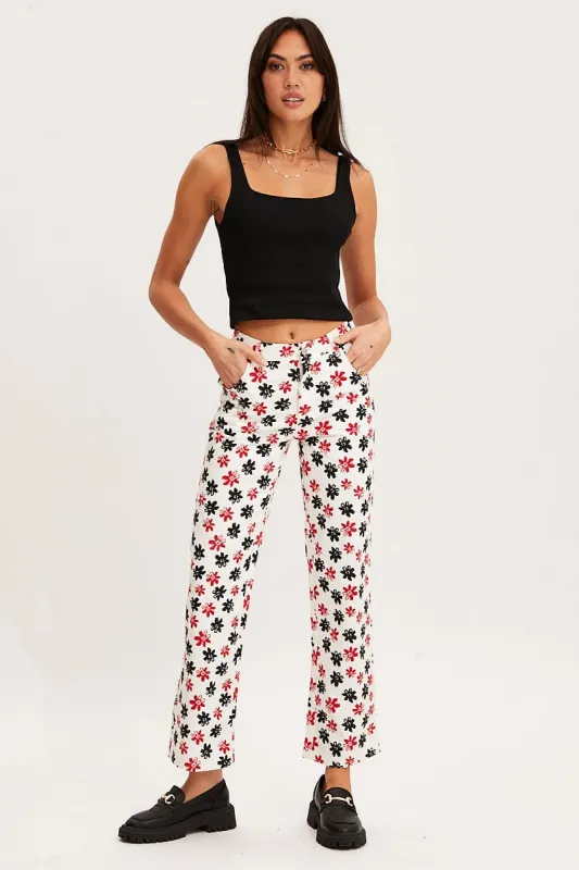 Print Slim Pants High Rise sold by Ally Fashion