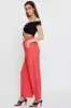 Pink Wide Leg Pants Elastic Waist sold by Ally Fashion