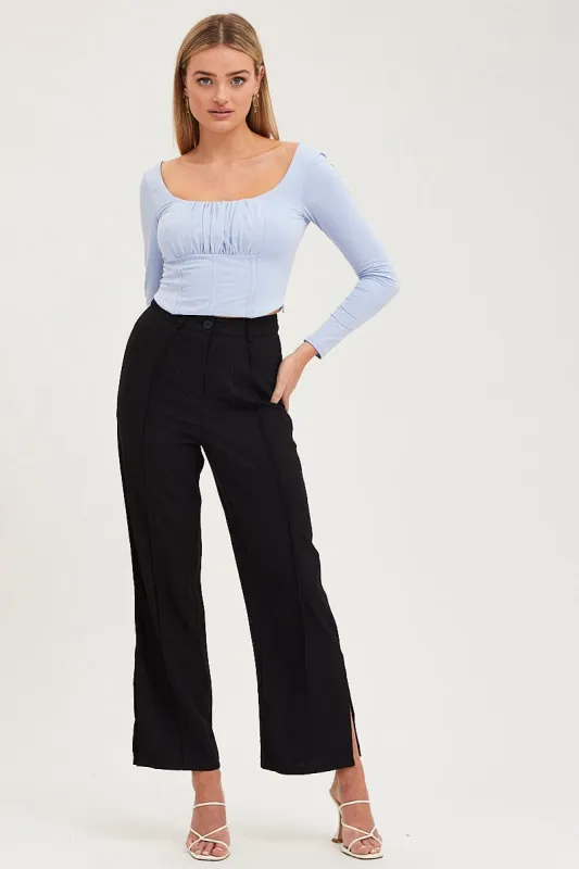Black Wide Leg Pants High Rise sold by Ally Fashion
