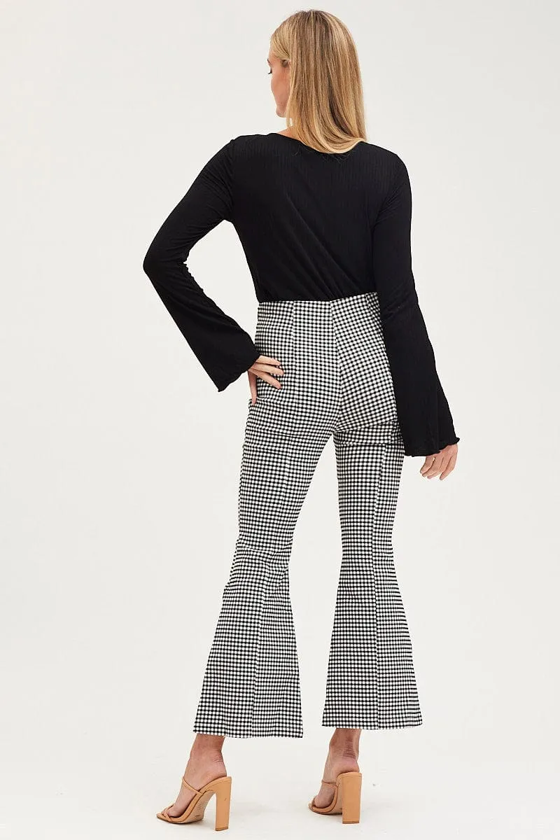 Check Flare Pants High Rise Front Split sold by Ally Fashion product image thumbnail 5