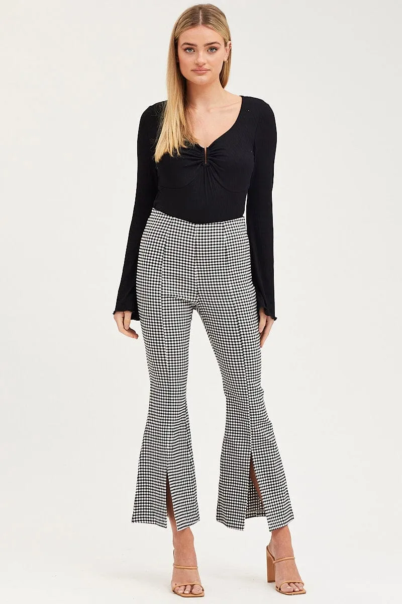 Check Flare Pants High Rise Front Split sold by Ally Fashion product image thumbnail 3