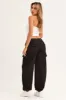 Black Cargo Parachute Pants Out Pocket sold by Ally Fashion
