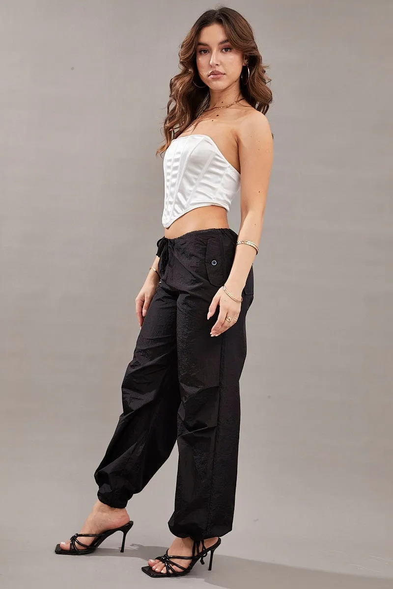 Black Utility Relaxed Pant Low Rise sold by Ally Fashion product image thumbnail 4