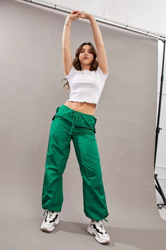 Green Utility Relaxed Pant Low Rise sold by Ally Fashion