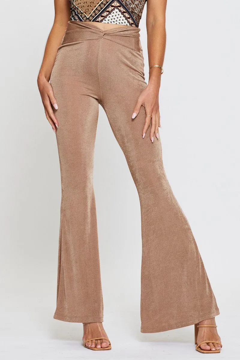 Brown Pants Flare Leg sold by Ally Fashion product image thumbnail 2