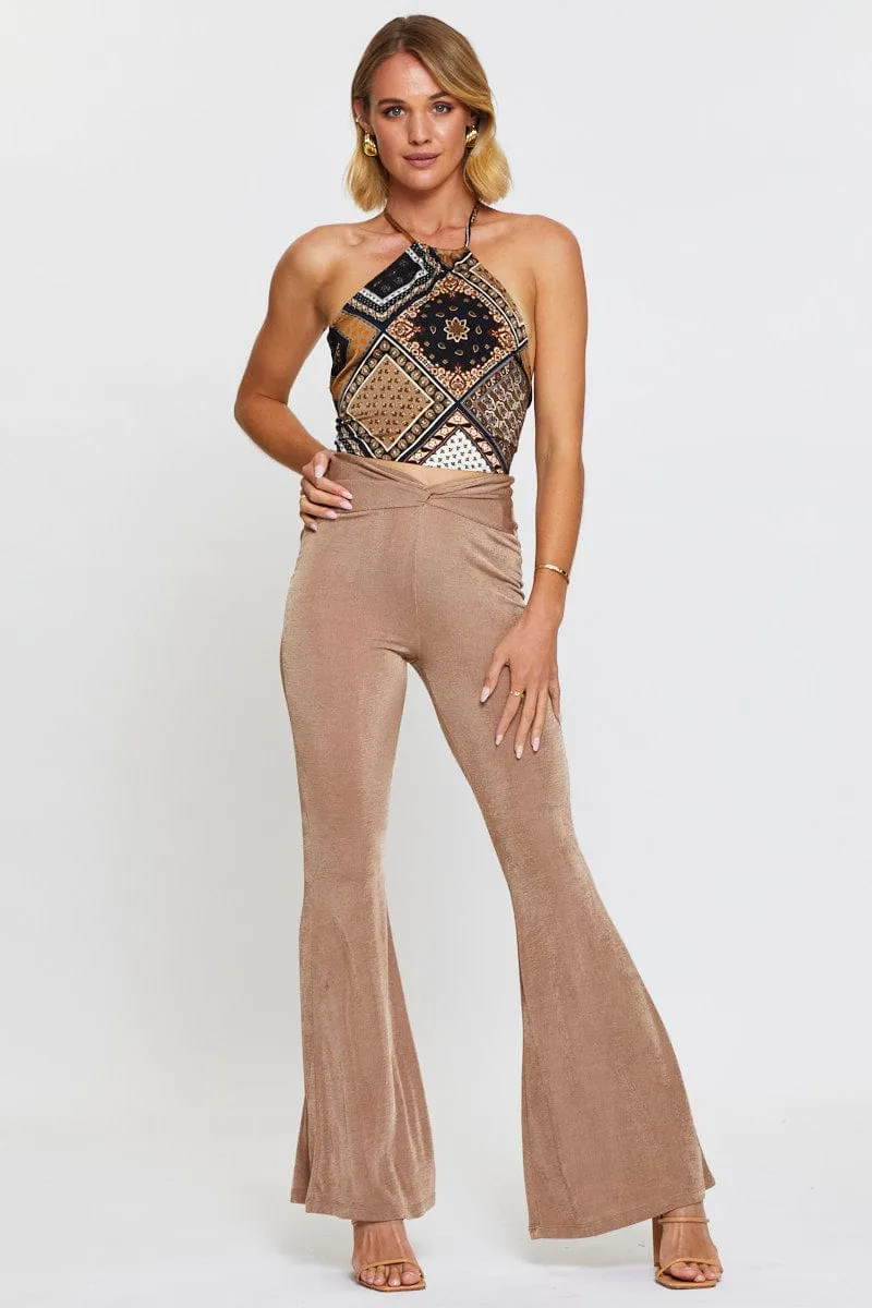 Brown Pants Flare Leg sold by Ally Fashion product image thumbnail 3