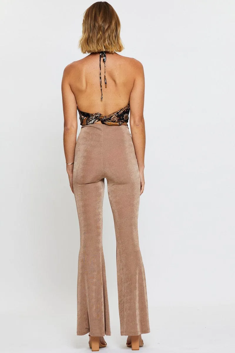 Brown Pants Flare Leg sold by Ally Fashion product image thumbnail 5