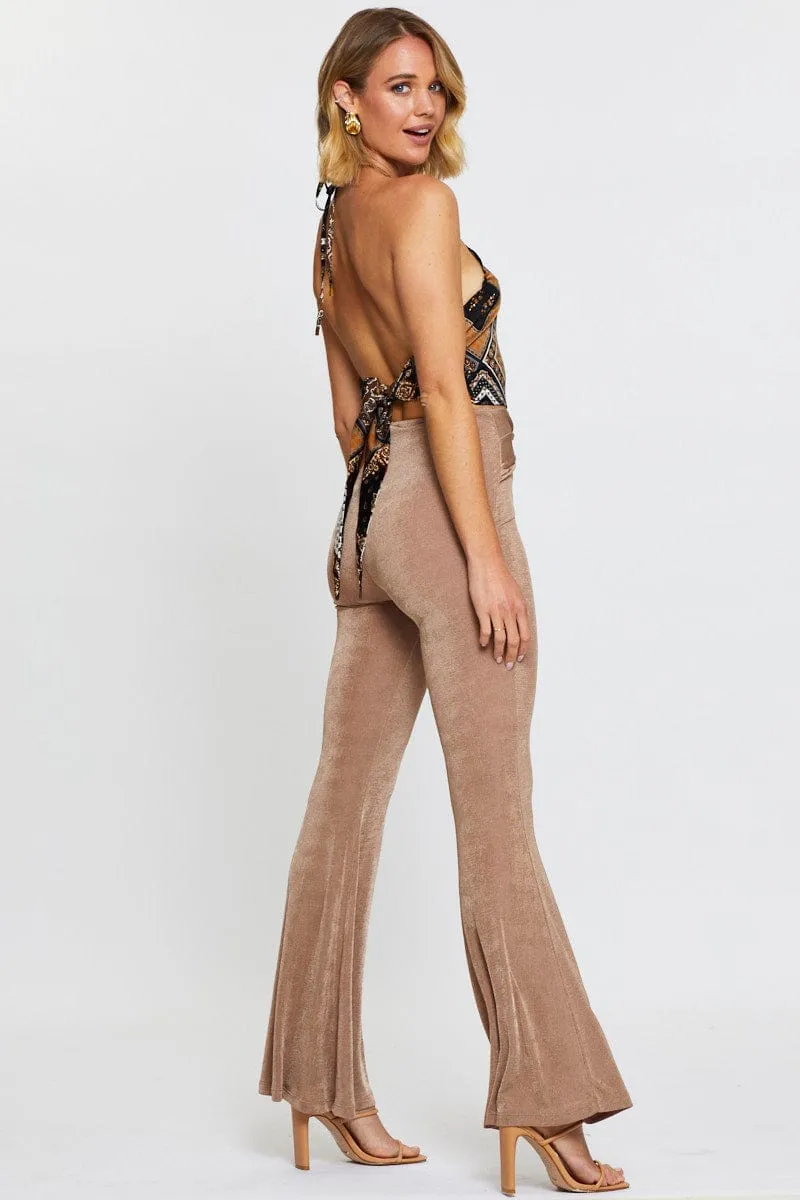 Brown Pants Flare Leg sold by Ally Fashion product image thumbnail 4