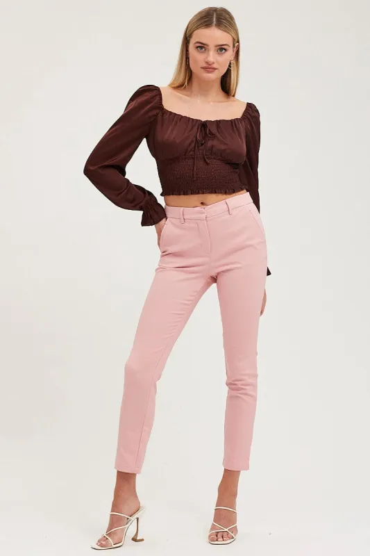 Pink Slim Pants High Rise Workwear sold by Ally Fashion