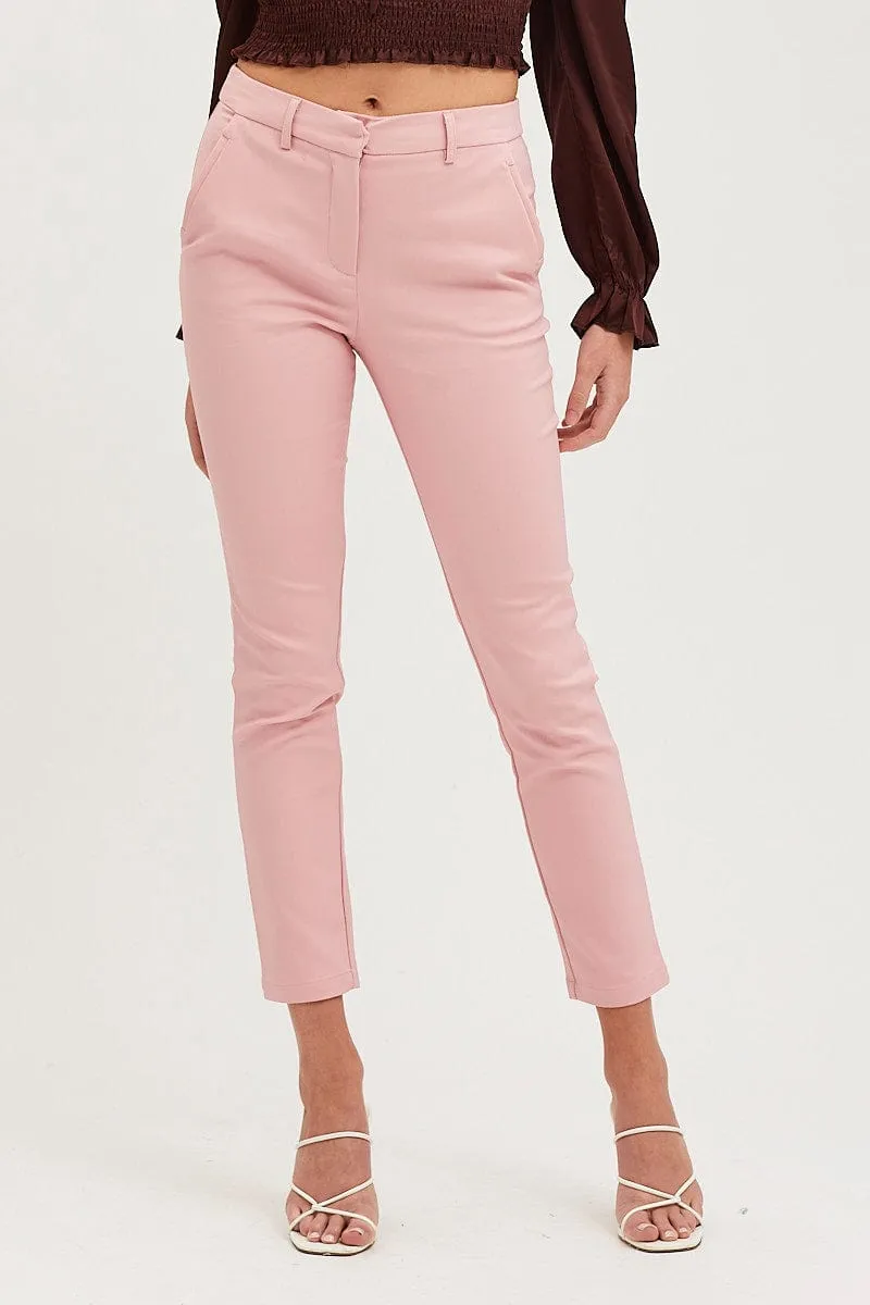 Pink Slim Pants High Rise Workwear sold by Ally Fashion product image thumbnail 2