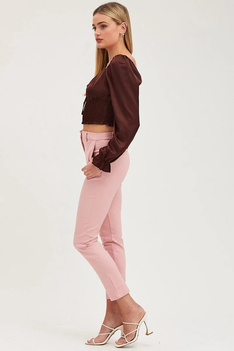 Pink Slim Pants High Rise Workwear sold by Ally Fashion product image thumbnail 4